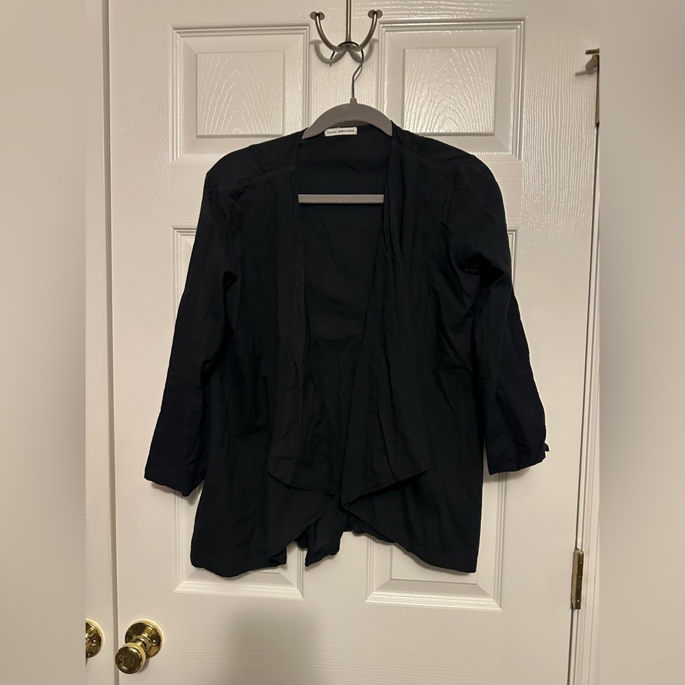 James Perse Black Open Front Jacket